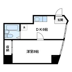 マツバビル 1DKの間取図画像