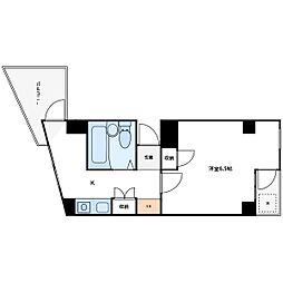第一石山ビル 3階1Kの間取り