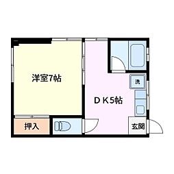 コーポテンソウ 1DKの間取図画像