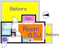 エスポワールブリエ ワンルームの間取図画像