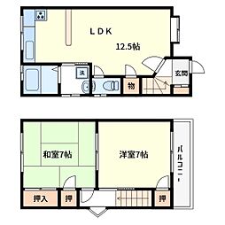 テラスハウス90 2LDKの間取図画像
