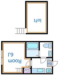 コンパートメントハウス西新井 1Kの間取図画像