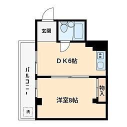 ライトピア 1DKの間取図画像