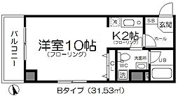 ウイズワン ワンルームの間取図画像