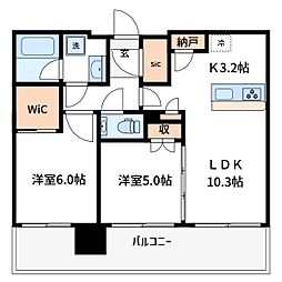 シティタワー綾瀬 2LDKの間取図画像
