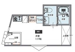 k-station 1階1Kの間取り
