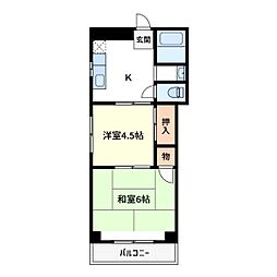東京メトロ南北線 志茂駅 徒歩19分の賃貸マンション 3階2Kの間取り