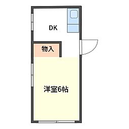 清山荘 1Kの間取図画像