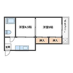 柏木ビル 2Kの間取図画像