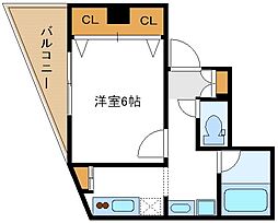 三和駒込 1Kの間取図画像