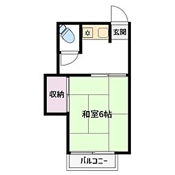 コーポ豊田 1Kの間取図画像