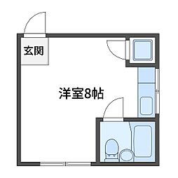 文京アームス ワンルームの間取図画像