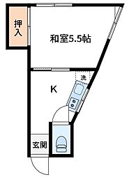 中山コーポ 1Kの間取図画像