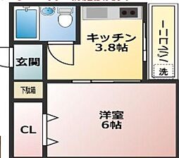 サンロイヤルマンション 1Kの間取図画像