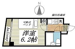 ティー・ウェーブ 2階1Kの間取り