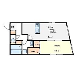 Designers Maison Qt ikebukuro 2階1LDKの間取り