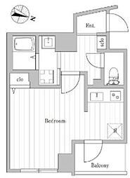 キャビン　ドゥ　ルミエール 7階ワンルームの間取り