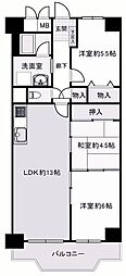 明石アーバンライフ 3LDKの間取図画像