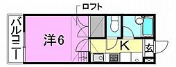 ヒルクエスト保谷 1Kの間取図画像
