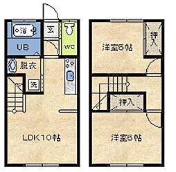 ハイクオリティーハイツ 1階2LDKの間取り