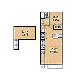 コーポコダマ 1階2LDKの間取り