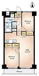 ニックハイム上大岡第6 2LDKの間取図画像