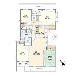 コスモ南万騎ヶ原2号棟 4LDKの間取図画像