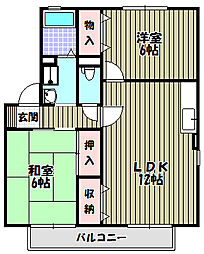 アルテール 2階2LDKの間取り
