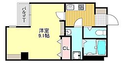 エヌエムキャラントサンクサウス 4階1Kの間取り