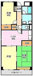 グランドハイツ杉田 3LDKの間取図画像