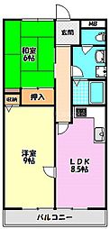 ウォールストリートビル 2LDKの間取図画像