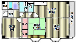 グランドール木下 3LDKの間取図画像