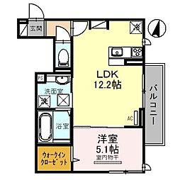 フェリーチェヴェント 1LDKの間取図画像
