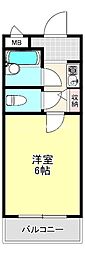 コスモビクトリー 1Kの間取図画像
