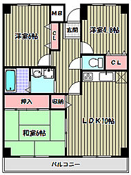 コンフォート津々山 3LDKの間取図画像