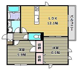 グランメゾン 2LDKの間取図画像