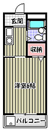 サマックスセリーニ 1Kの間取図画像