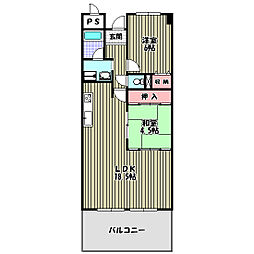 ギャレ金剛 2LDKの間取図画像