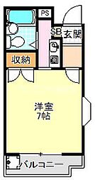 新栄プロパティー北野田1 1Kの間取図画像