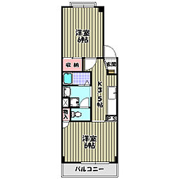 グリーンヒルハイツ 2Kの間取図画像