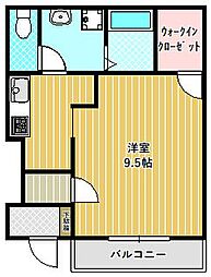 エトワール桜 1Kの間取図画像
