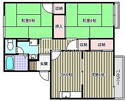 ハイツジュピターA棟 3DKの間取図画像