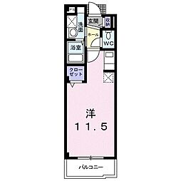 ユングフラウ2 1Kの間取図画像