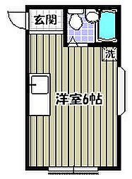 ユウキビル ワンルームの間取図画像