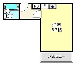 スクエア錦織 1Kの間取図画像