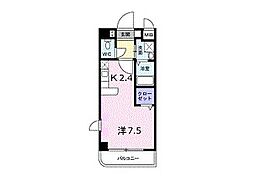 アウローラ冨士 ワンルームの間取図画像