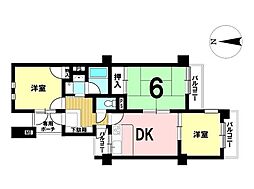 コンセール鳴海平手 3DKの間取図画像