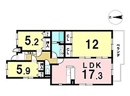 ニューコーポ太子 3LDKの間取図画像