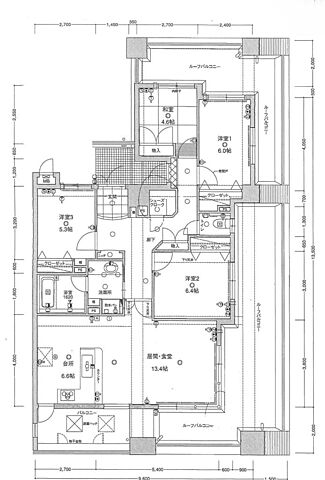 間取り クィーンズプラザ久留米中央 13階/1301