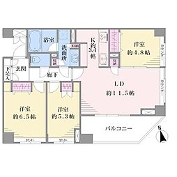 パークハウス大森リルウィング 3LDKの間取図画像